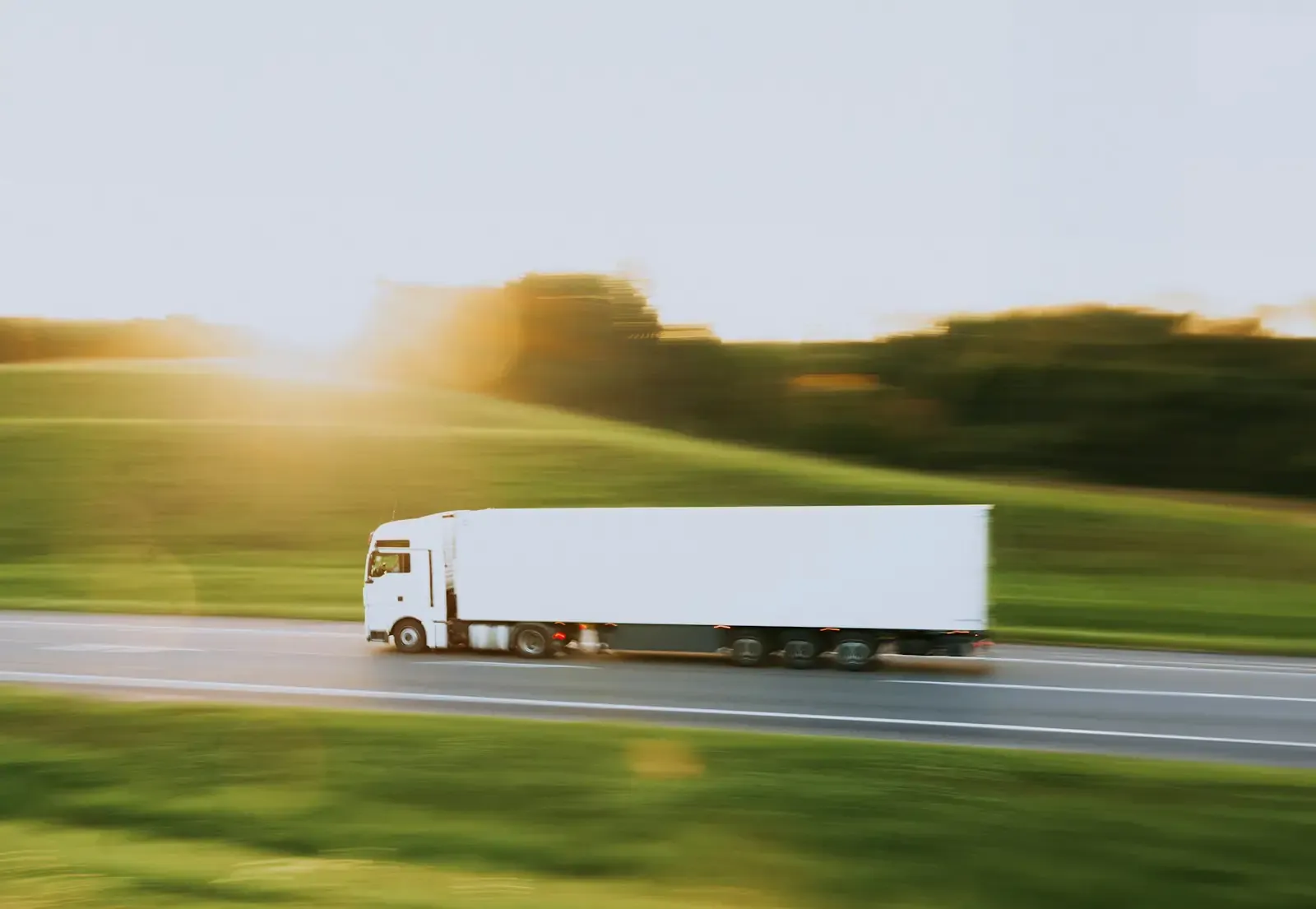 A truck on a country road