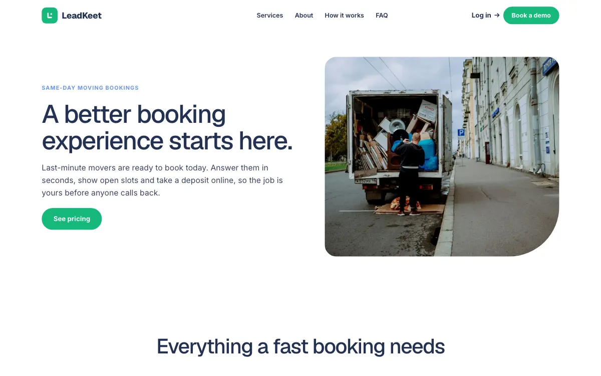 The Bellwether moving company website template (opens in a new tab)