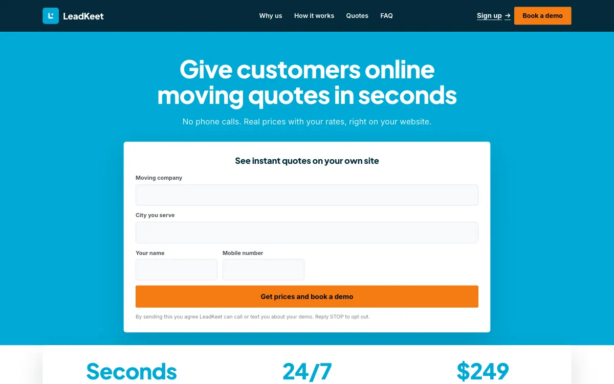 The Clearsky moving company website template (opens in a new tab)