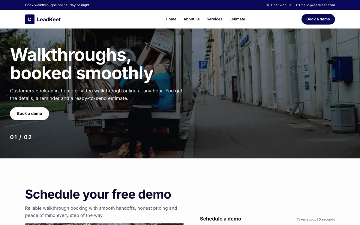 The Easeway moving company website template (opens in a new tab)