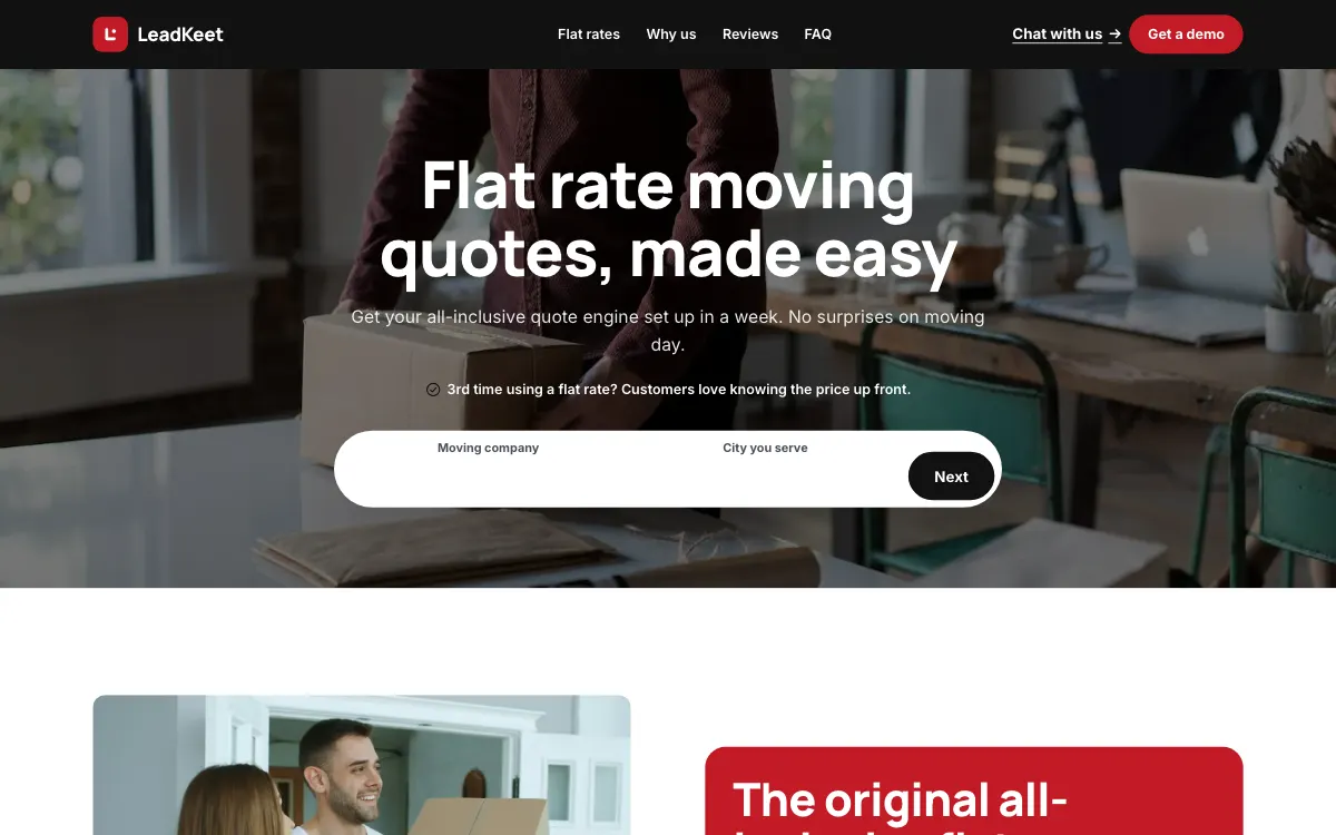 The Levelset moving company website template (opens in a new tab)