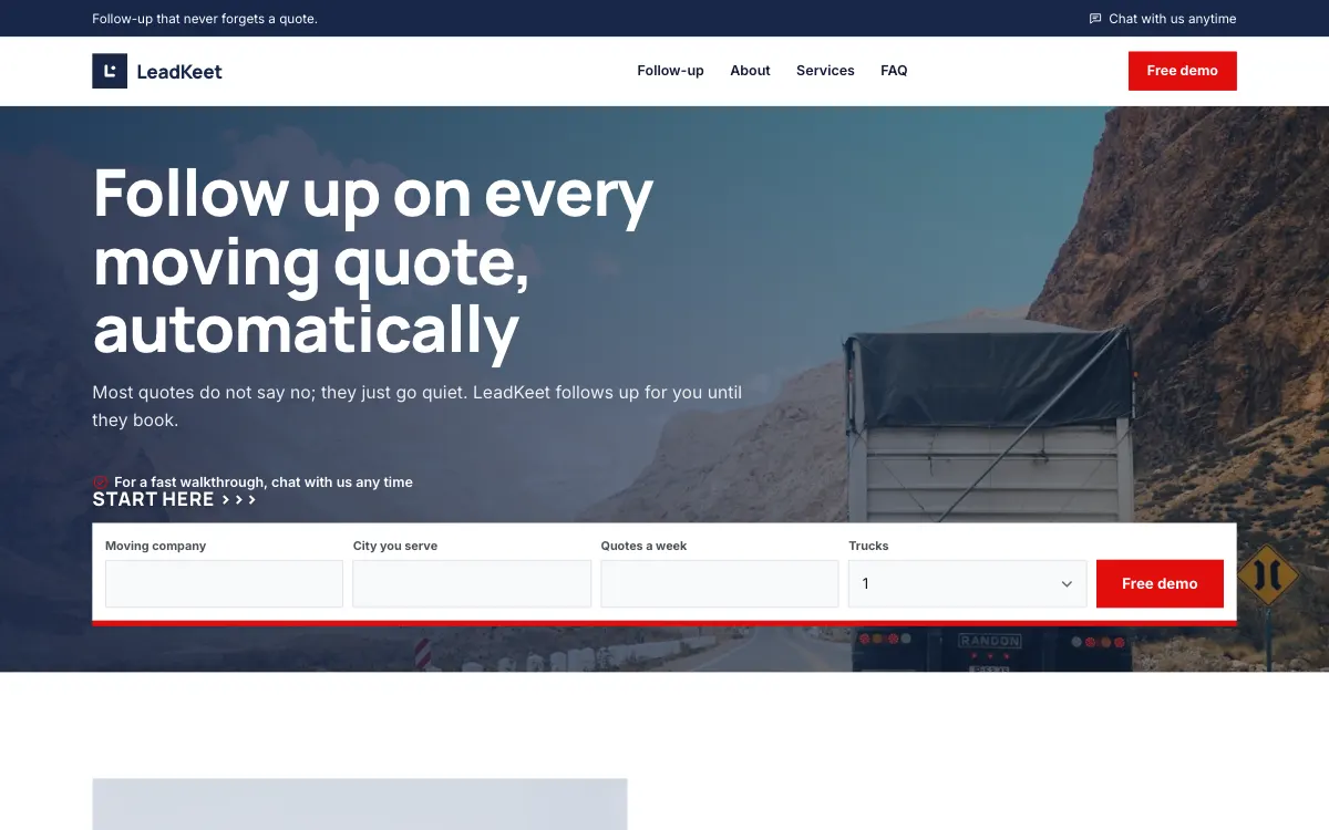 The Liberty moving company website template (opens in a new tab)