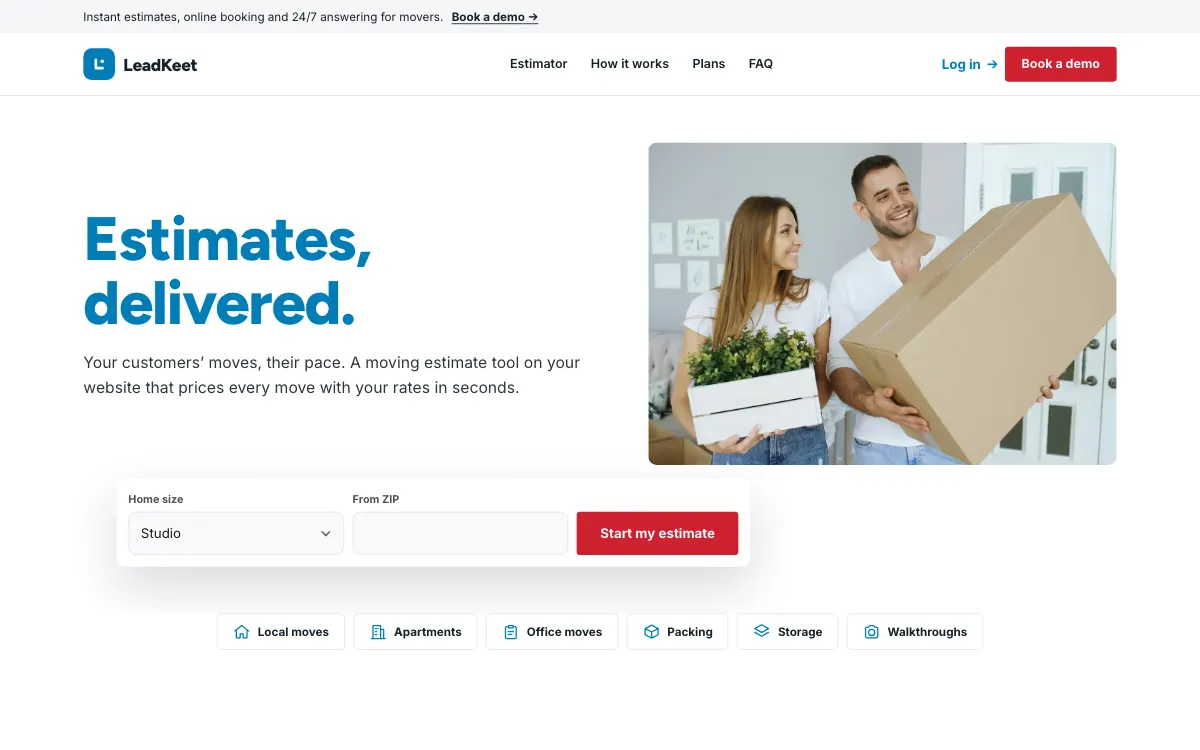 The Portside moving company website template (opens in a new tab)