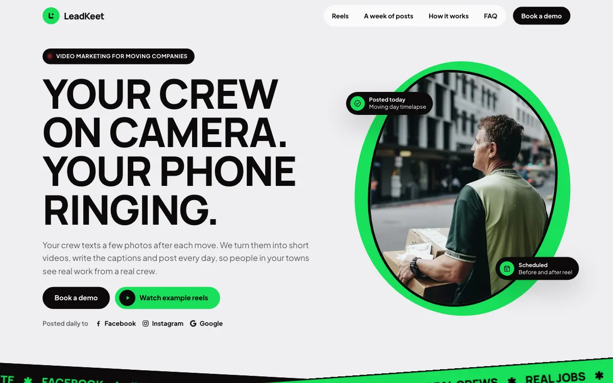 The Spotlight moving company website template (opens in a new tab)