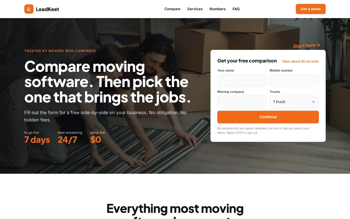 The Summit moving company website template (opens in a new tab)