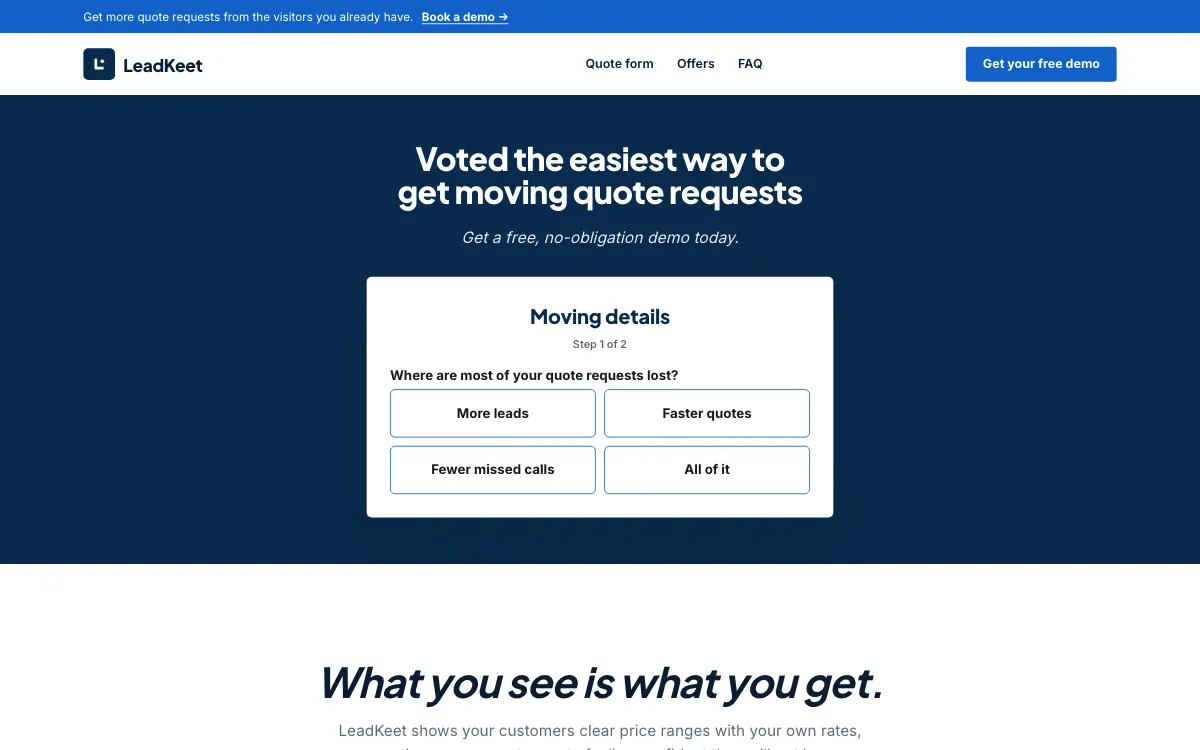 The Triad moving company website template (opens in a new tab)