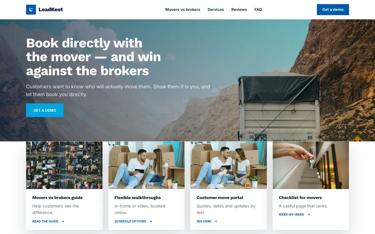 The Union moving company website template (opens in a new tab)